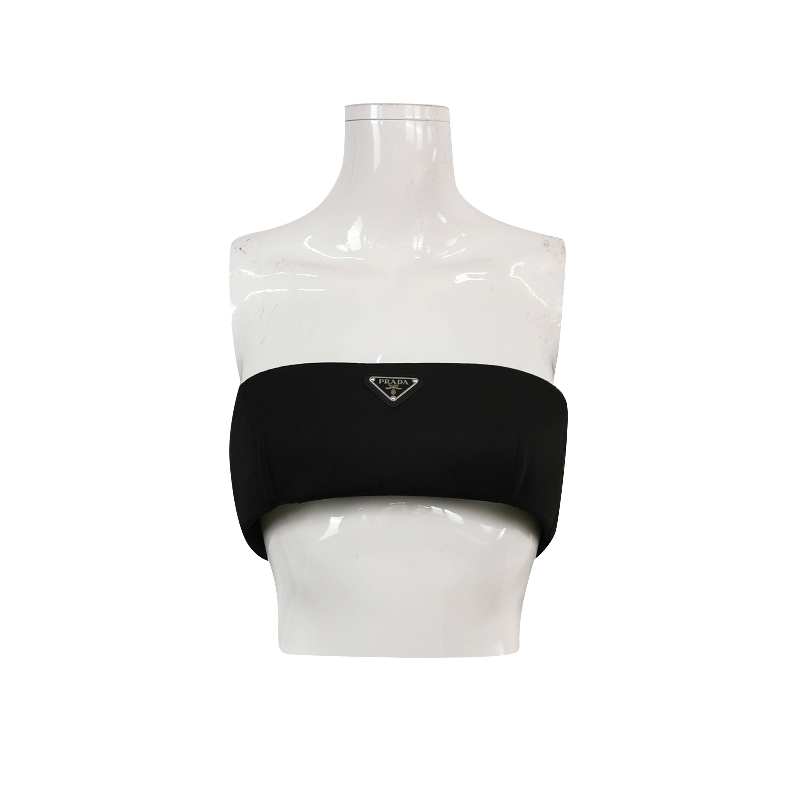 Prada Prada Solid Triangle Logo Crop Top 0089 Size L / US 10 / IT 46 - 1 Thumbnail