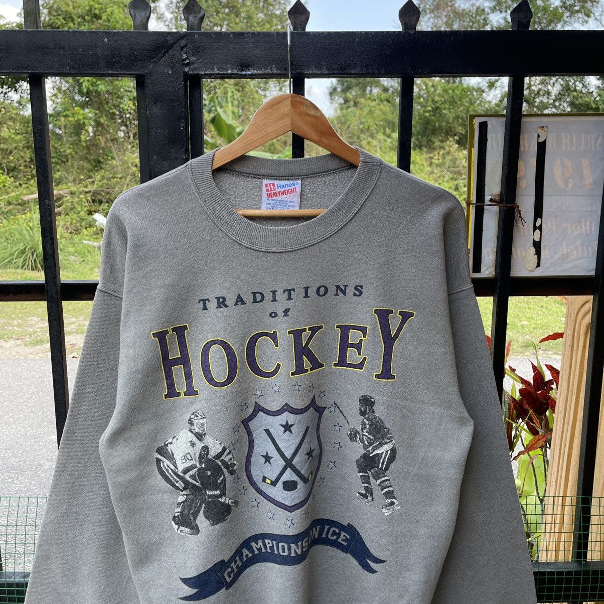 Vintage 🔥Vintage 90s Traditional Of Hockey Crewneck Sweatshirts Size US M / EU 48-50 / 2 - 4 Thumbnail