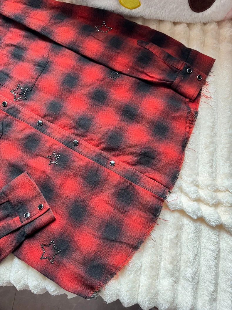 Amiri Amiri red dyed star diamond shirt Size US L / EU 52-54 / 3 - 3 Thumbnail