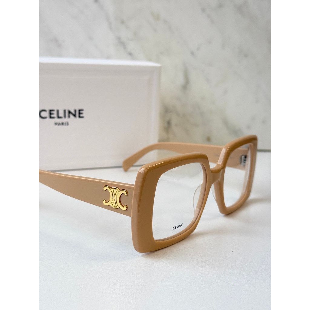 Celine NEW Celine CL50121I Triomphe Eyeglasses Frames Beige Size ONE SIZE - 7 Thumbnail