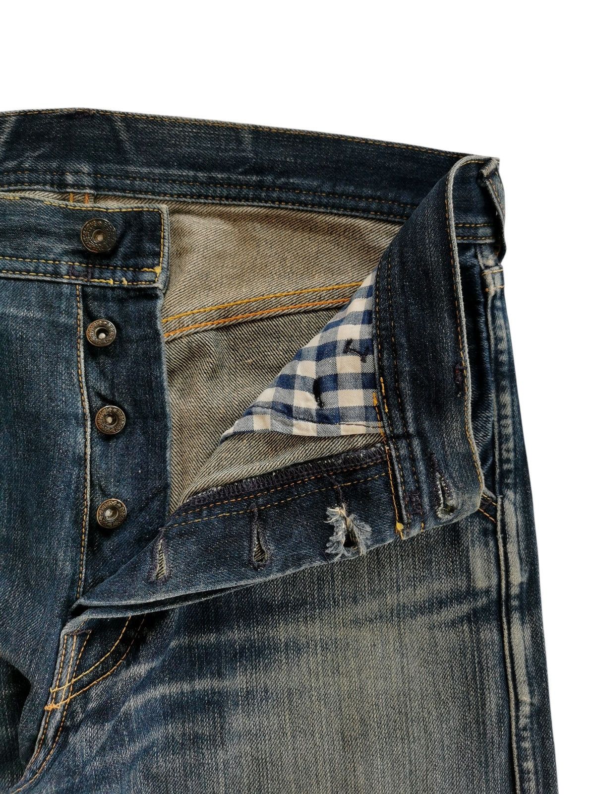 Evisu Evisu Genes Osaka Distressed Seagull Denim Vintage Wash Size US 31 - 8 Thumbnail