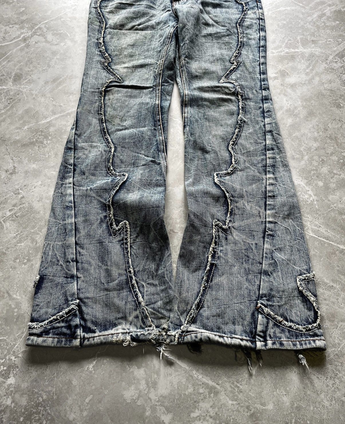 semanticdesign SEMANTIC DESIGN TRIBAL PANELLED ACID-WASH JEANS Size US 29 - 2 Thumbnail