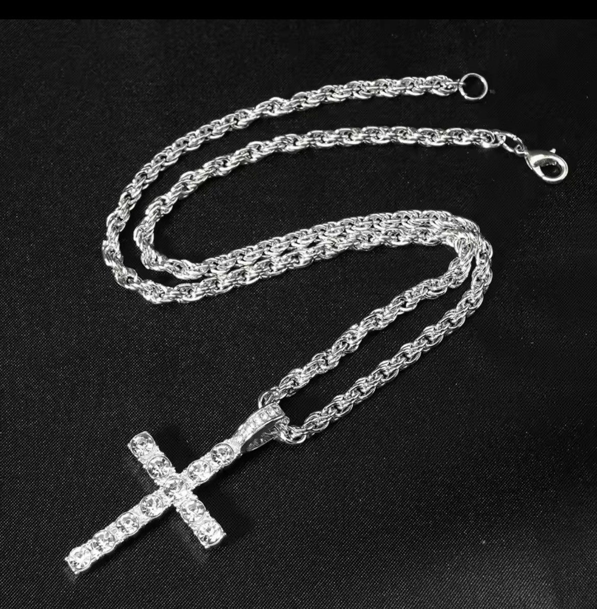 Other cross diamond necklace sliver jewelry Size 30 - 2 Thumbnail