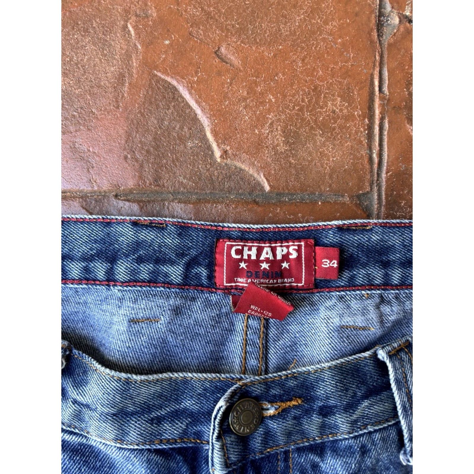 Chaps VINTAGE Chaps Carpenter Jeans Shorts Mens 34 Denim 5-Pocket Distressed Grunge Y2K 90s Size US 34 / EU 50 - 2 Thumbnail