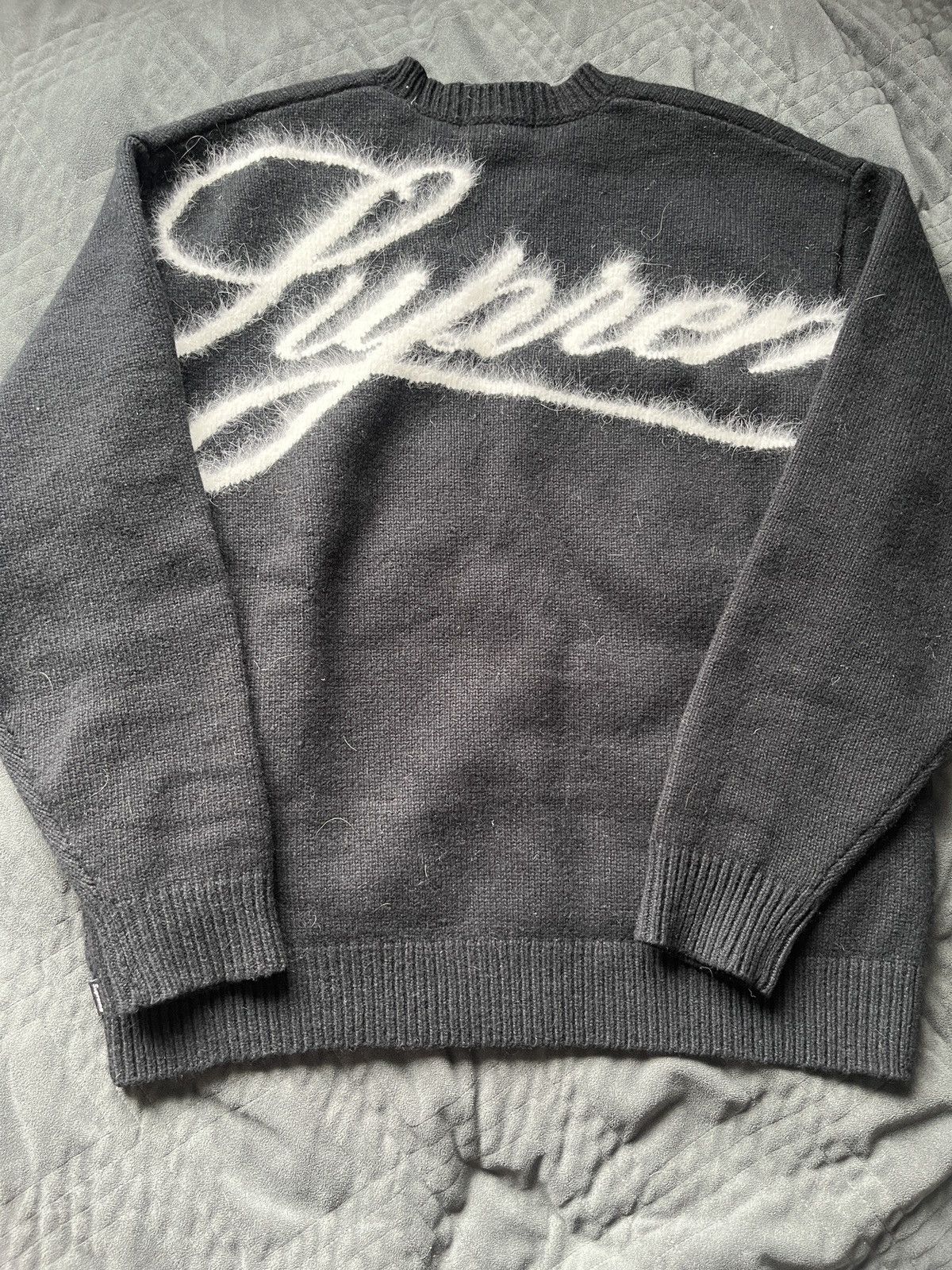 Supreme Black Supreme Angora Script Sweater Size US M / EU 48-50 / 2 - 1 Thumbnail