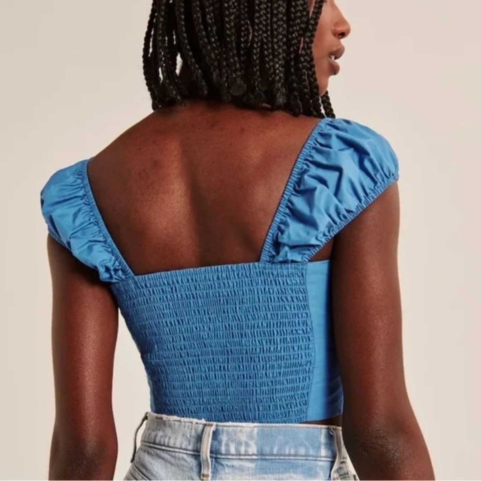 Abercrombie & Fitch Abercrombie & Fitch Cap Sleeve Poplin Crop Top Women’s Small Size S / US 4 / IT 40 - 3 Thumbnail