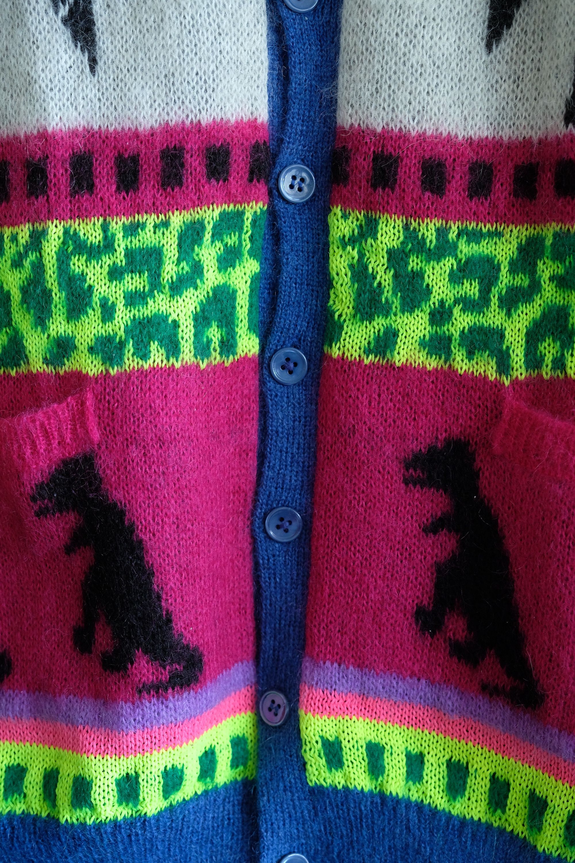 Hedi Slimane × Saint Laurent Paris Saint Laurent Knit Cardigan SS16 Surf Sound Dinosaur Mohair Size US M / EU 48-50 / 2 - 4 Thumbnail