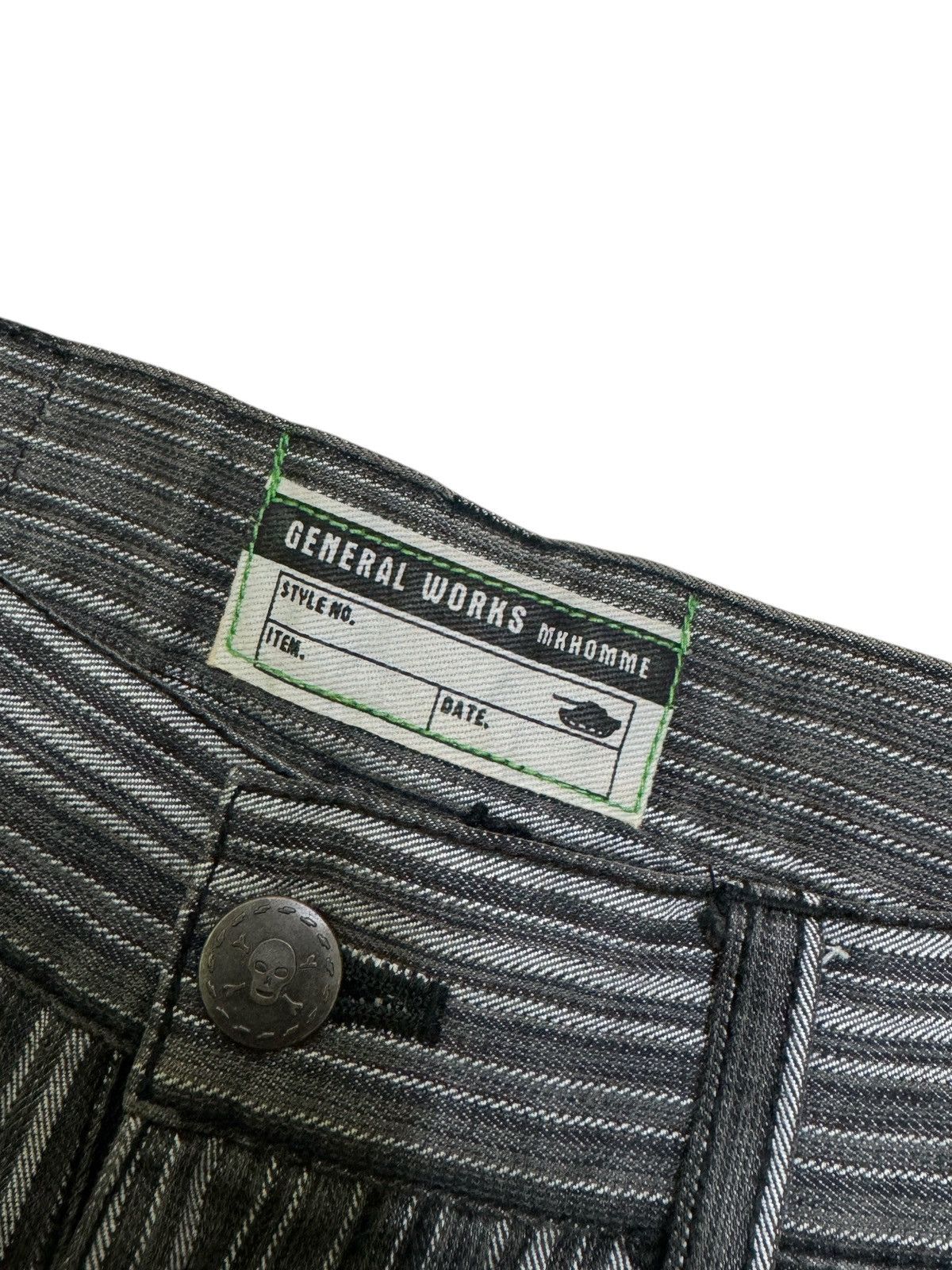 Japanese Brand Mk Homme Grey Striped Jeans Slight Flare Vintage Fit Size US 28 / EU 44 - 7 Thumbnail