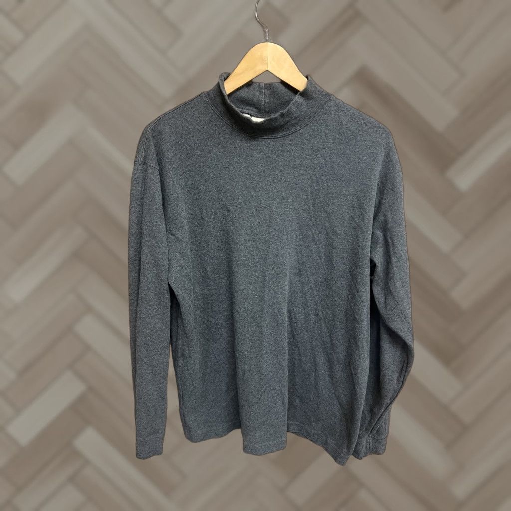 Vintage VINTAGE L.L. Bean Men Large L Gray 100% Cotton Turtleneck Long Sleeve Pullover Size US L / EU 52-54 / 3 - 1 Thumbnail
