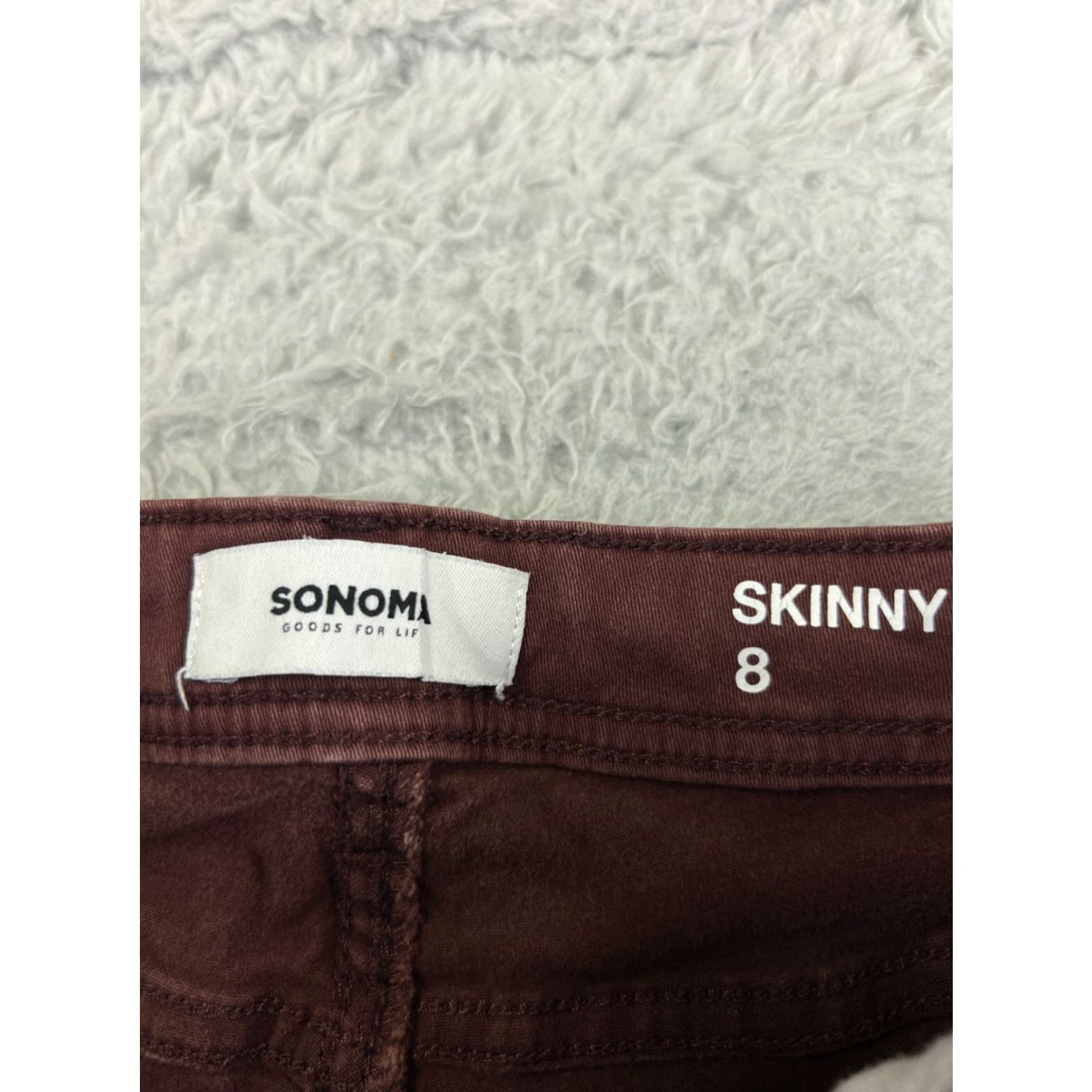Vintage Sonoma Jeans Womens 8 Red Skinny Low Rise 28x28 Cotton Blend Stretch Denim 5-Pocket Design Starched? Size 30" / US 8 / IT 44 - 6 Thumbnail