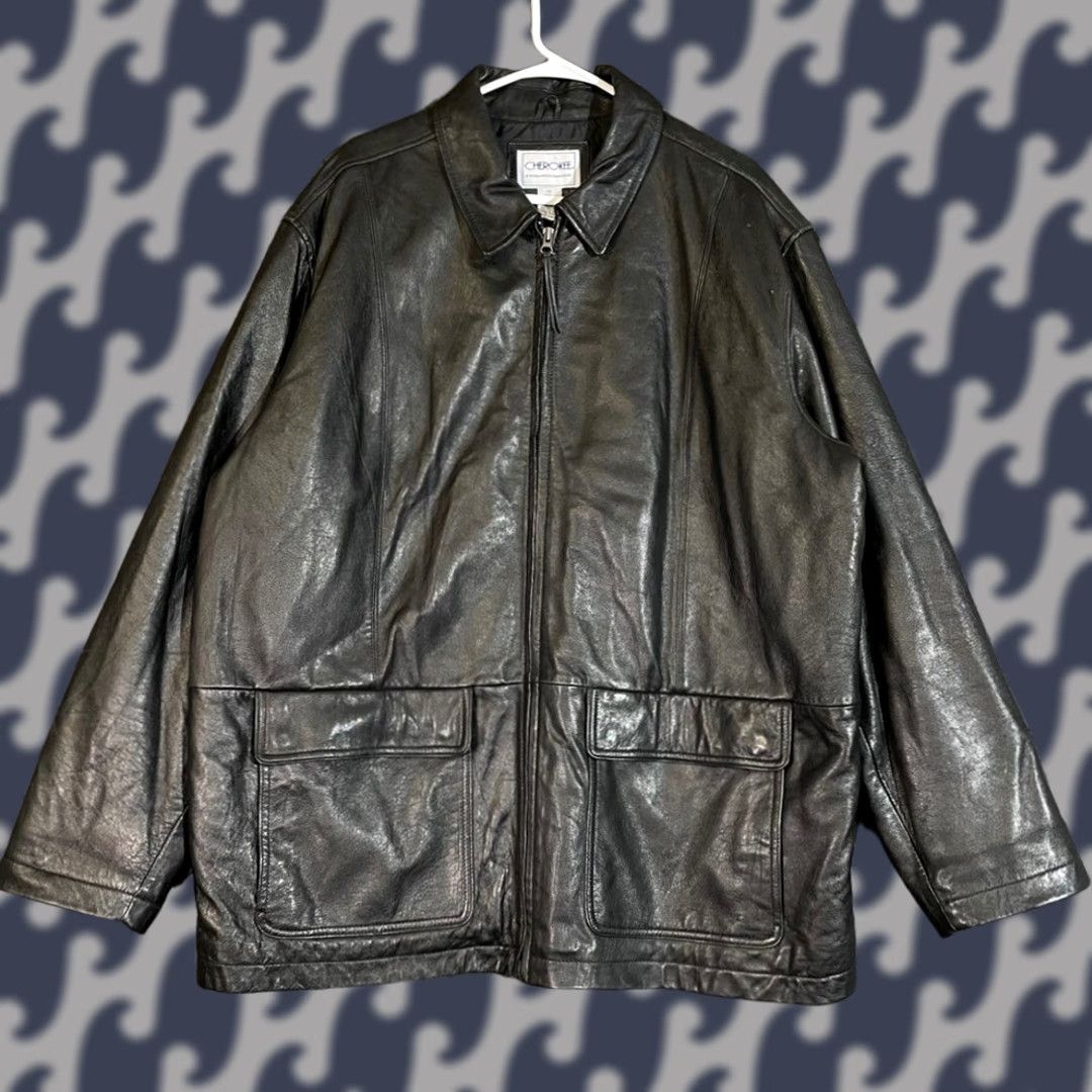 Cherokee Cherokee Leather Jacket Full Zip Mens XL Black Size US XL / EU 56 / 4 - 1 Thumbnail