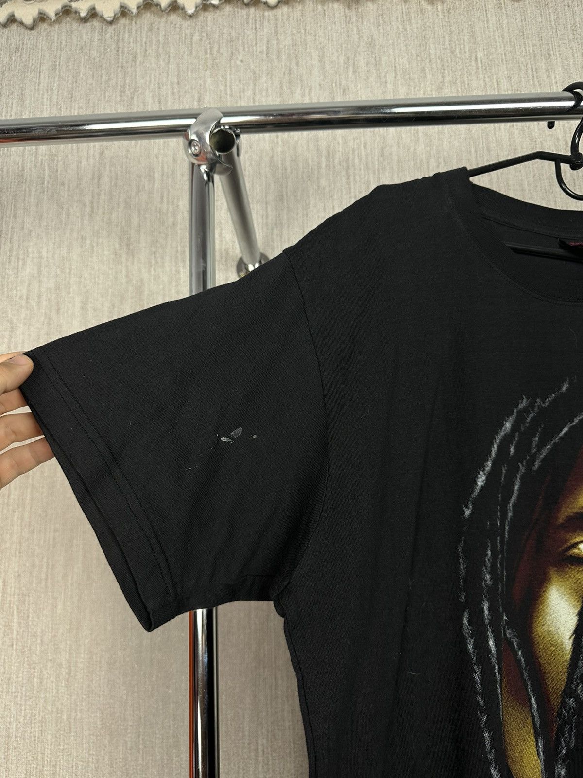 Band Tees × Vintage Vintage Bob Marley Rastaman Double Side Black Band Tee Size US L / EU 52-54 / 3 - 5 Thumbnail