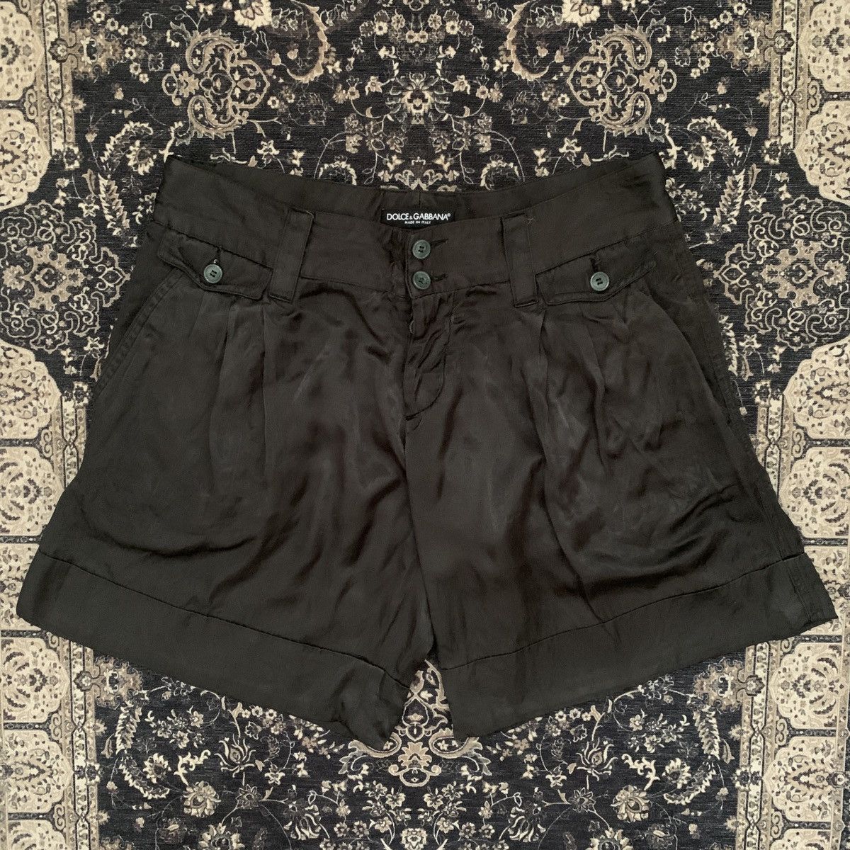 Designer × Dolce & Gabbana Dolce & Gabbana Satin Silk Women's Shorts Size 32" / US 10 / IT 46 - 1 Thumbnail