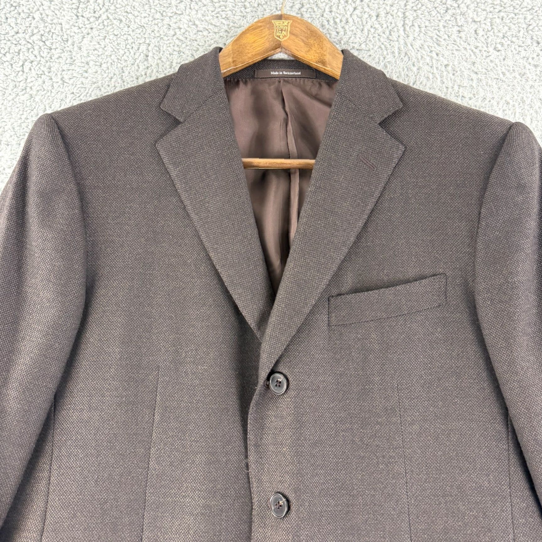 Ermenegildo Zegna Ermenegildo Zegna Blazer Mens Size 42 Brown 100% Wool Business Jacket Coat Suit Omit N/A Size 42R - 3 Thumbnail