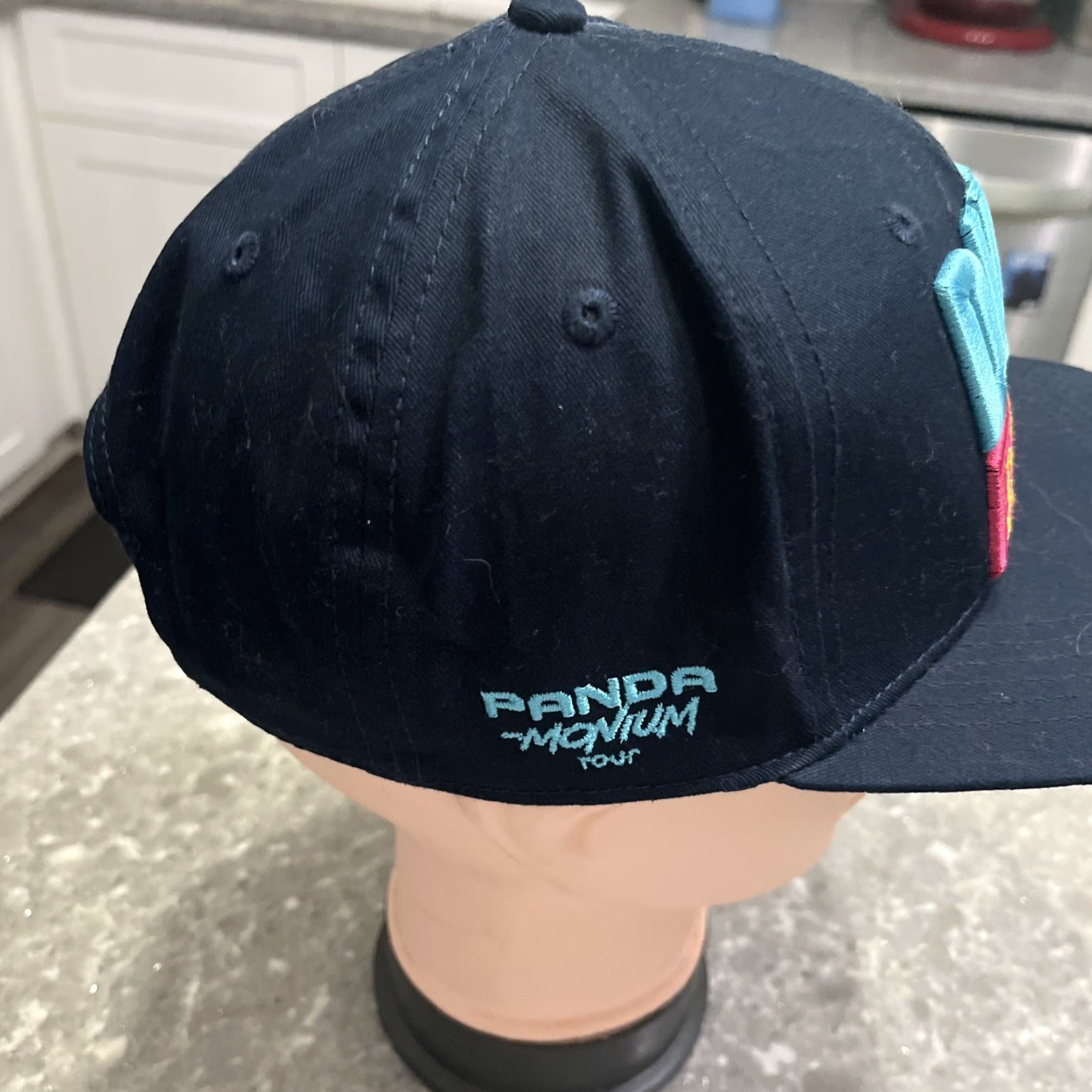 Vintage Dude Perfect Hat 2023 Panda - Monium Tour SnapBack Adjustable Cap Blue Canvas Cotton Solid Pattern Men | Snapback Hat | Adjustable Cap | One Size Size ONE SIZE - 4 Thumbnail