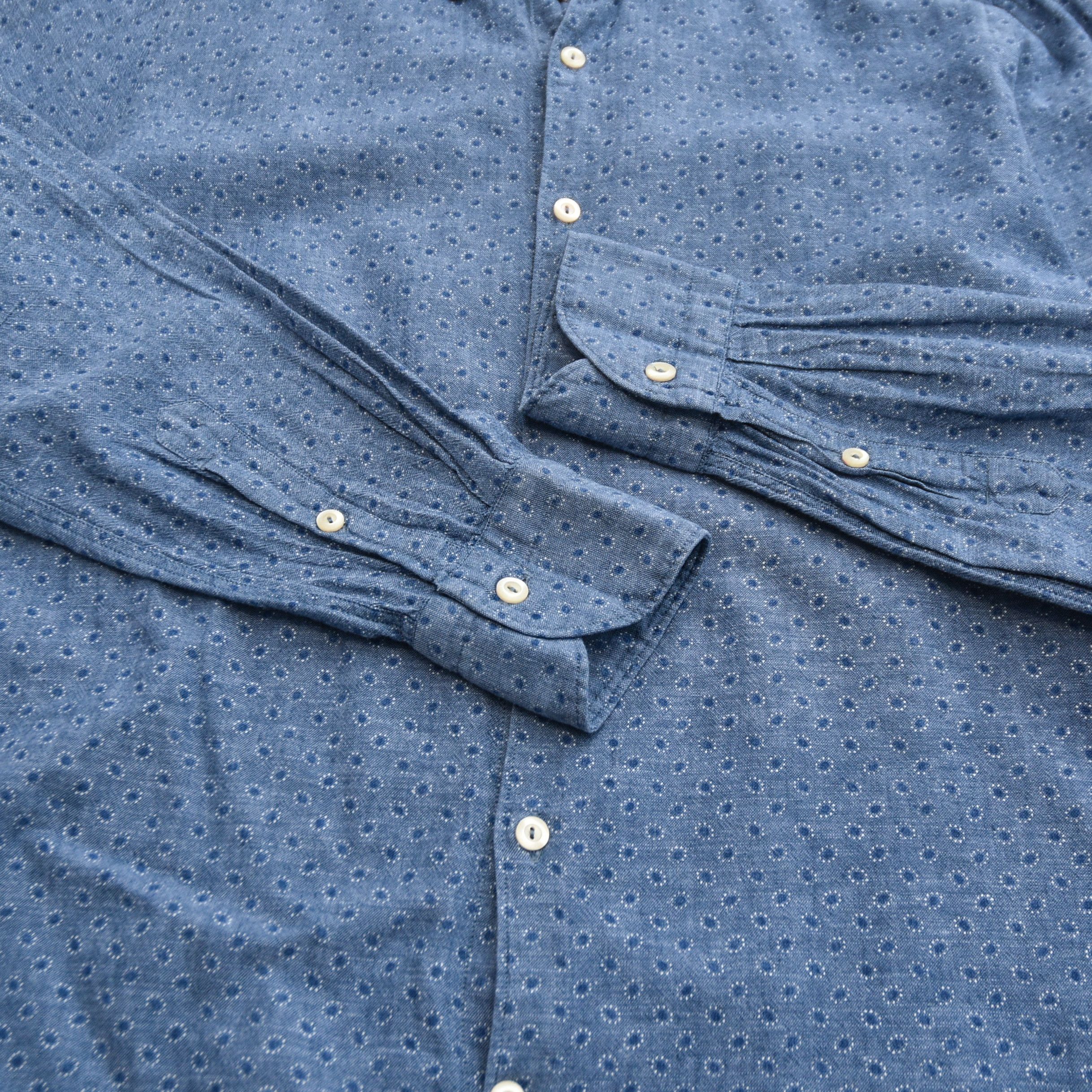 Tintoria Mattei TINTORIA MATTEI 954 Blue Polka Dot Slim Fit Cotton Shirt Size US M / EU 48-50 / 2 - 11 Thumbnail