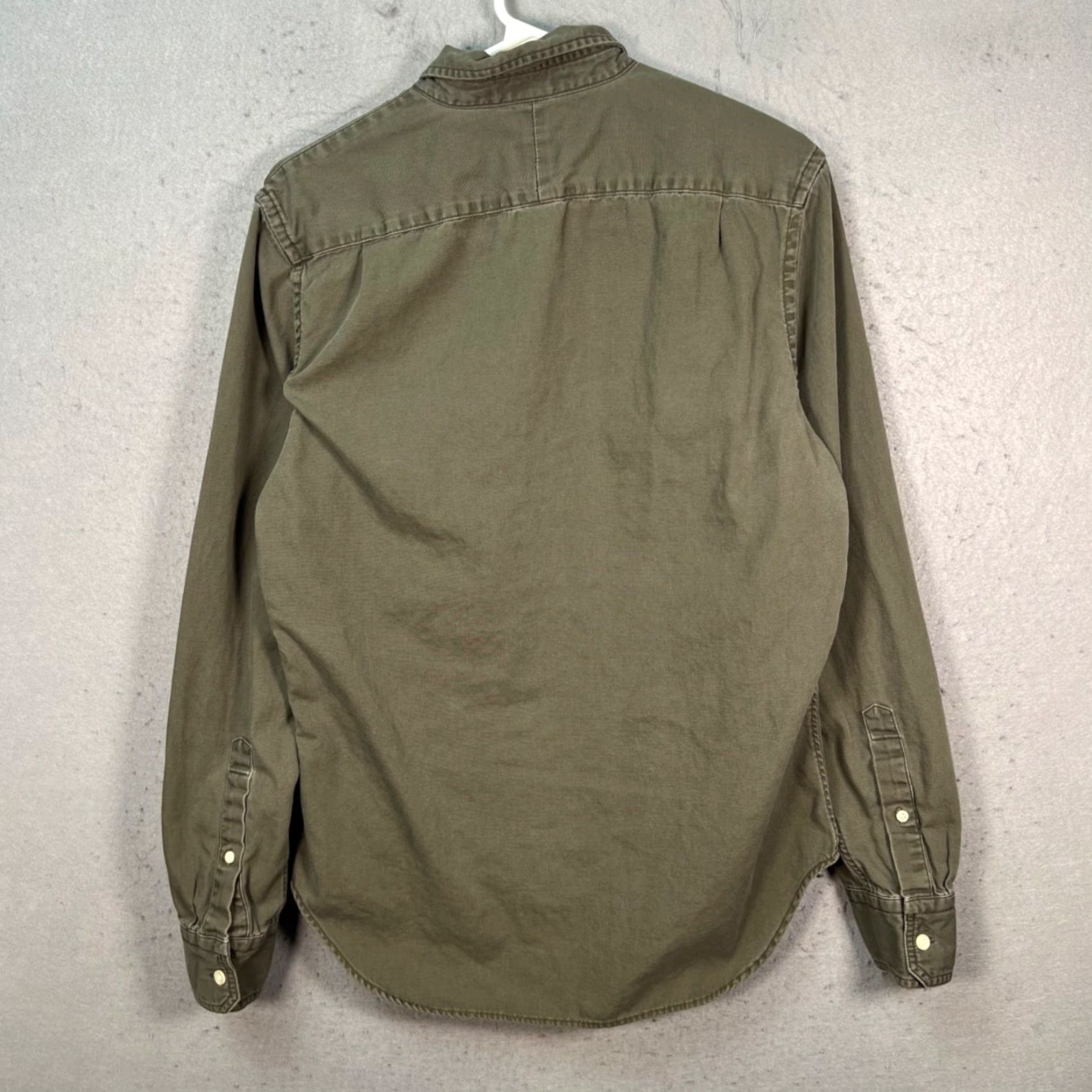 Club Monaco Club Monaco Button-Up Shirt XS Slim Olive Green Long Sleeve Mens Slimming Casual Shirt Size US XS / EU 42 / 0 - 2 Thumbnail