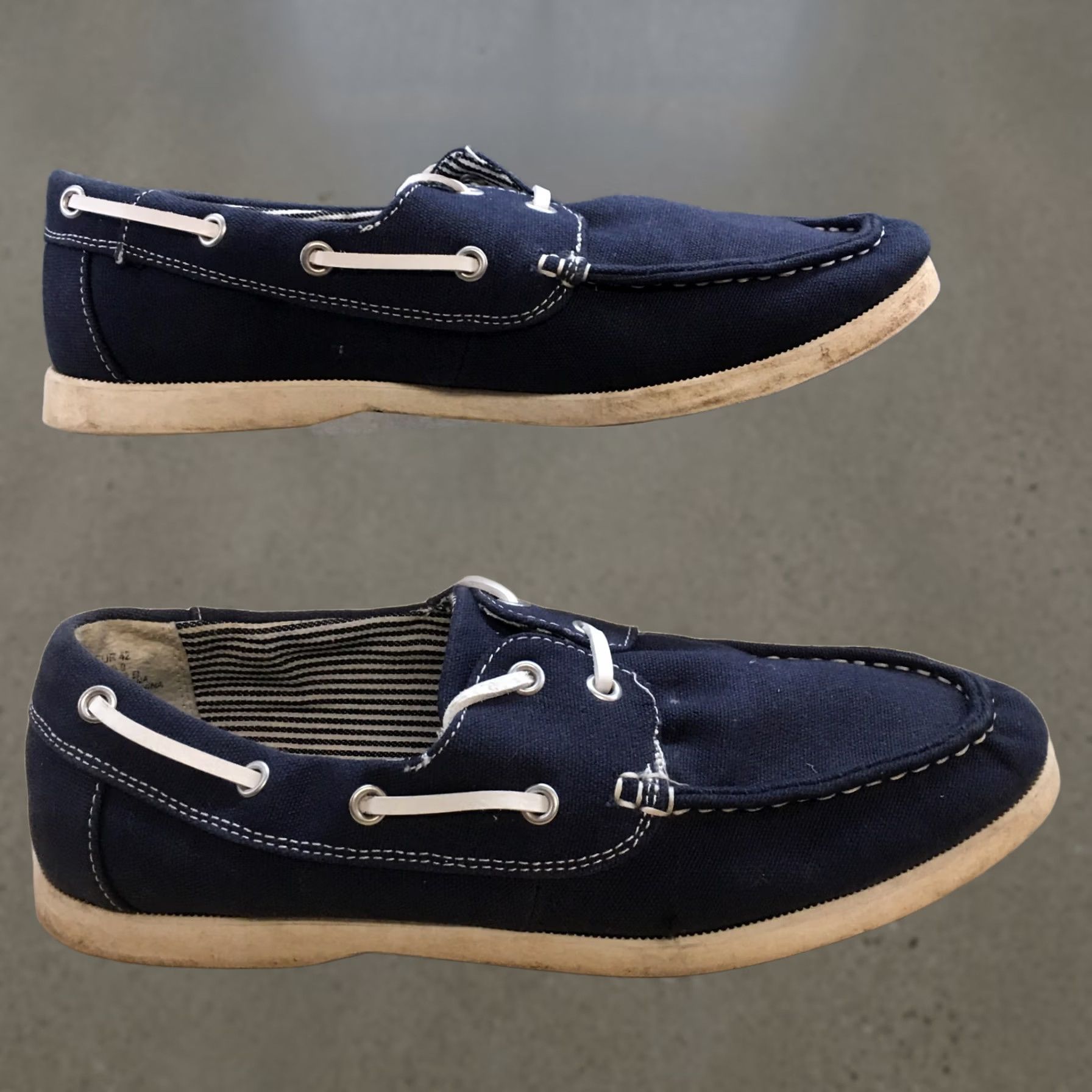 H&M H&M Boat Shoe Mens 42 Blue Fabric Lace Up Low Top Casual Sneakers Size US M / EU 48-50 / 2 - 1 Thumbnail