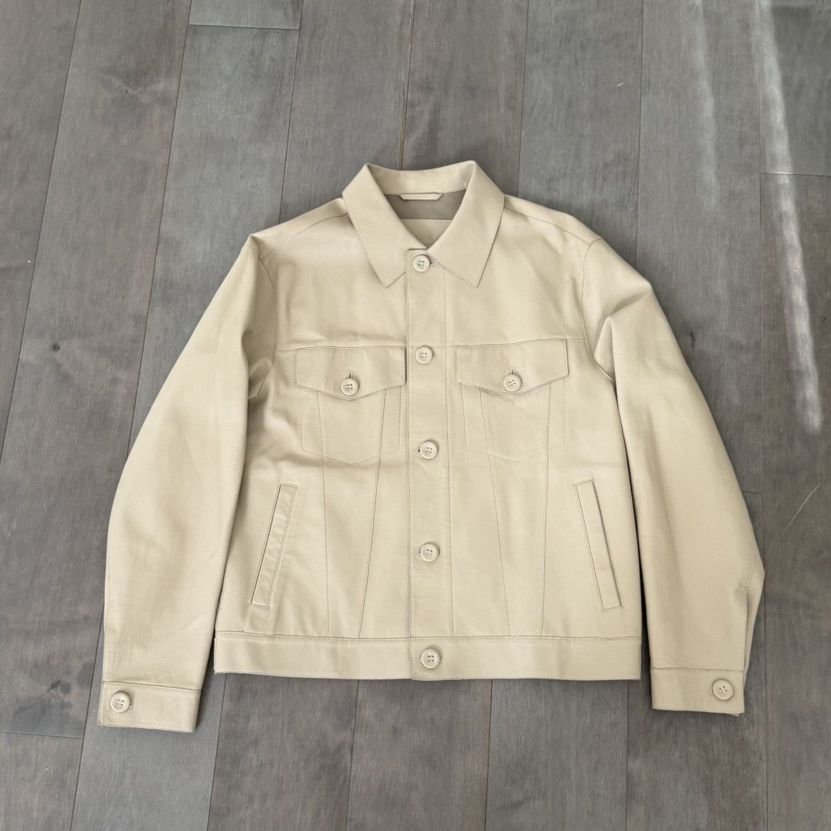 Gant GANT 240 MULBERRY STREET Beige Button Leather Jacket Size US M / EU 48-50 / 2 - 1 Thumbnail