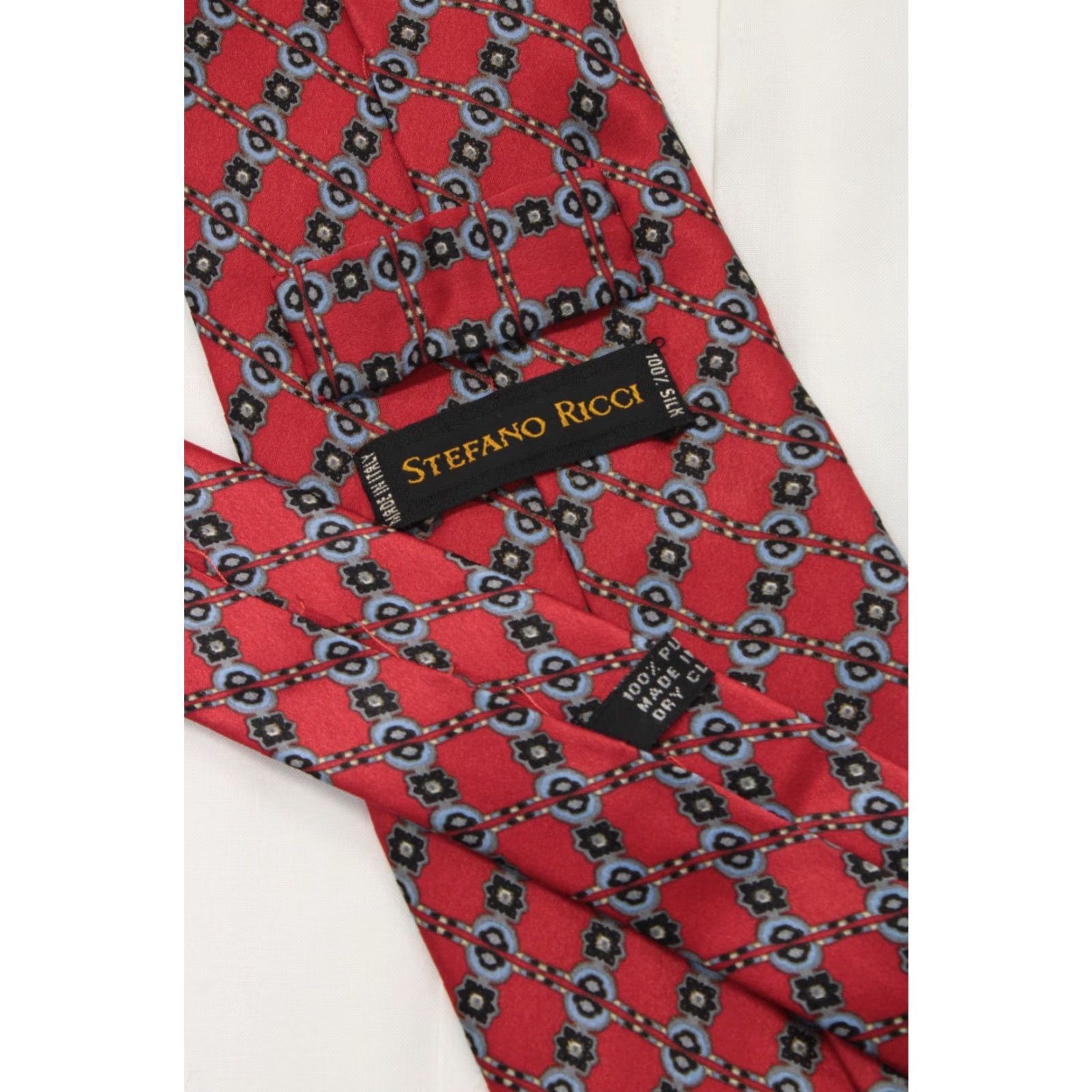 Stefano Ricci Stefano Ricci Necktie Silk Red X-Long Men's Geometric Italy Designer Stylish Size ONE SIZE - 4 Thumbnail