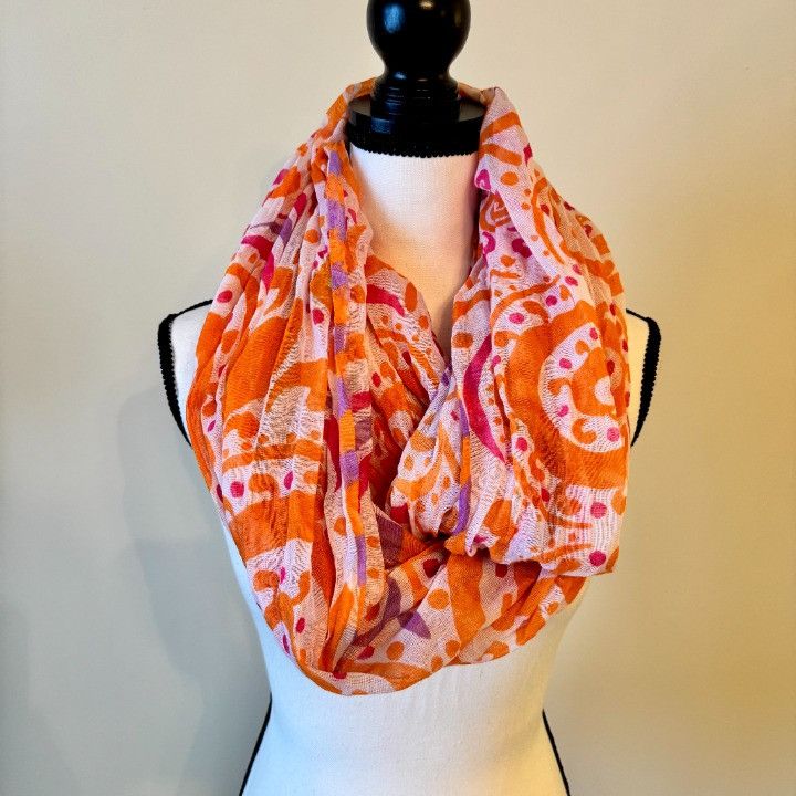 Other Charming Charlie Women's Orange Geometric Infinity Scarf Sp Size ONE SIZE - 1 Thumbnail