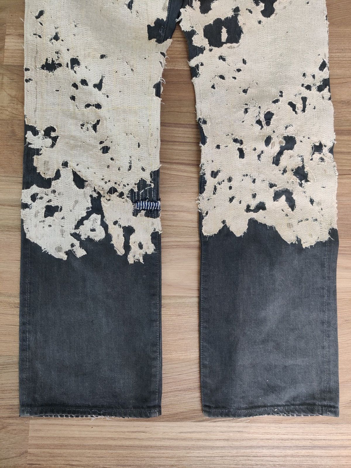 HOLLYWOOD RANCH MARKET Vintage Selvedge Hr Market Custom Patchwork Denim Jeans Size US 31 - 7 Thumbnail