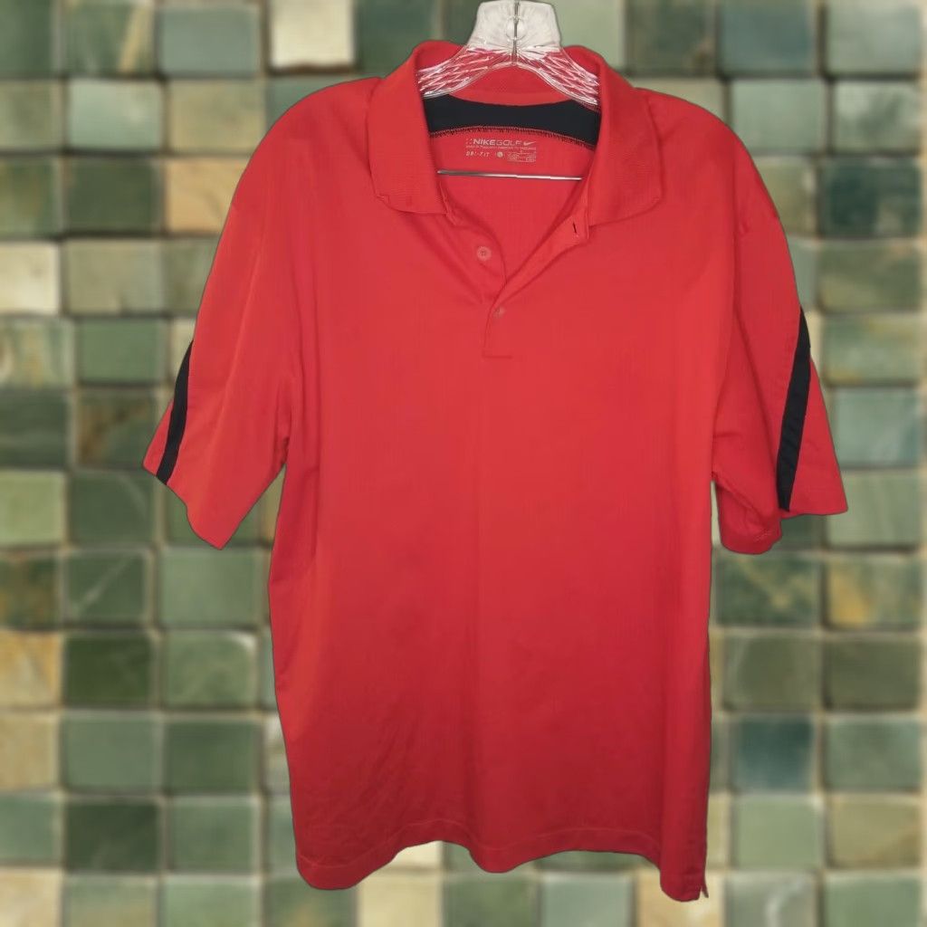 Nike NIKE GOLF Dri-Fit Polo Shirt Mens Size L Red Short Sleeve Golf Size US L / EU 52-54 / 3 - 1 Thumbnail