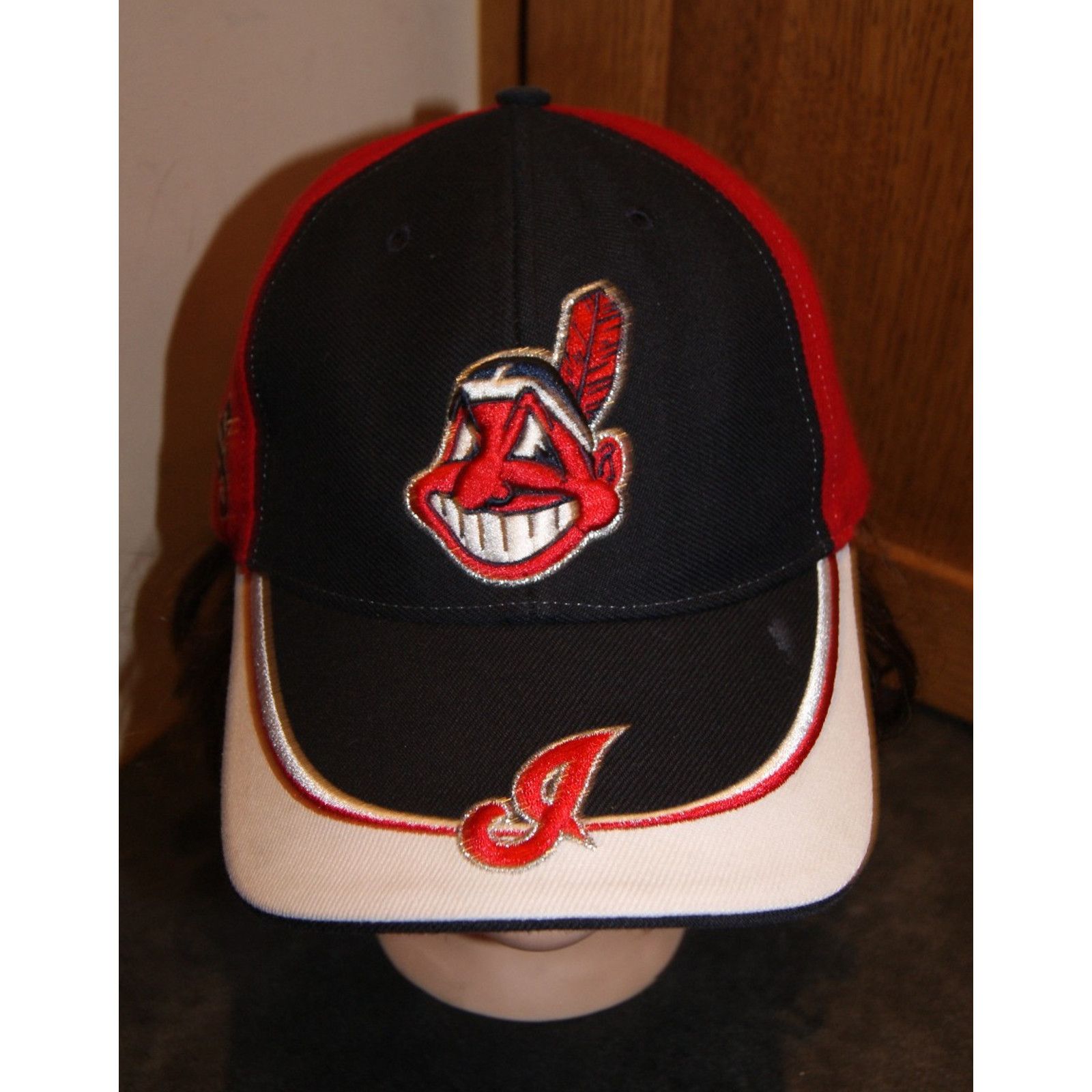 Vintage VTG Cleveland Indians 3 Logo OSFA Hat Cap Twins Enterprise Size ONE SIZE - 1 Thumbnail