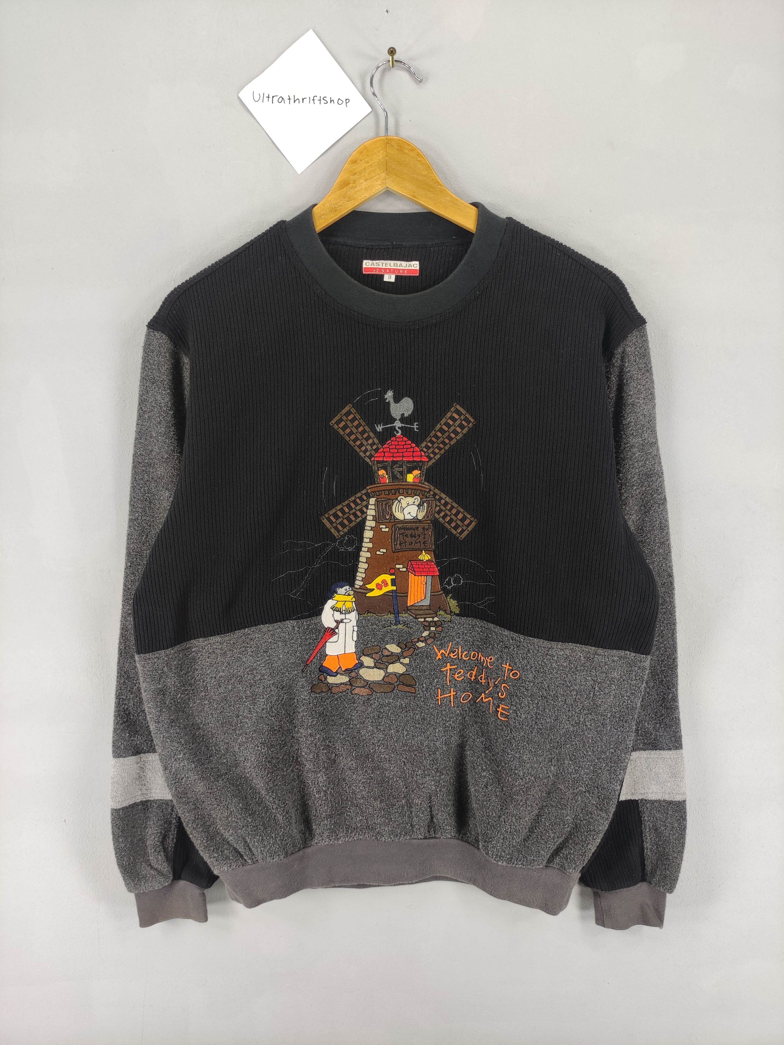 Japanese Brand Vintage Castelbajac Sweatshirt Embroidered Logo Jumper Size US M / EU 48-50 / 2 - 1 Thumbnail