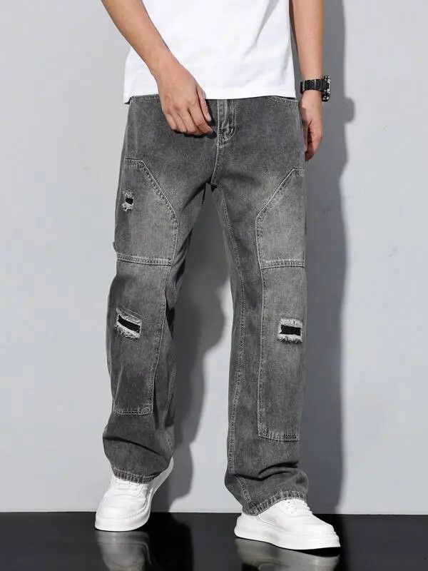 Japanese Brand Isshiki x Man Distressed Straight loose fit cargo jeans Size US 32 / EU 48 - 5 Thumbnail