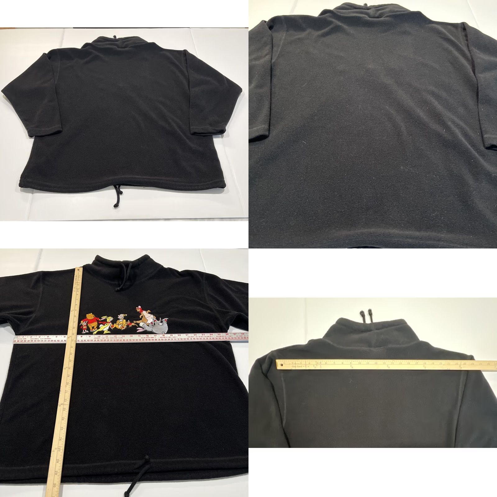 Mickey & Co. Winnie The Pooh Gang Ice Skating Pullover Fleece Black Cowl Collar Size M Womens Sweatshirt Size M / US 6-8 / IT 42-44 - 8 Thumbnail