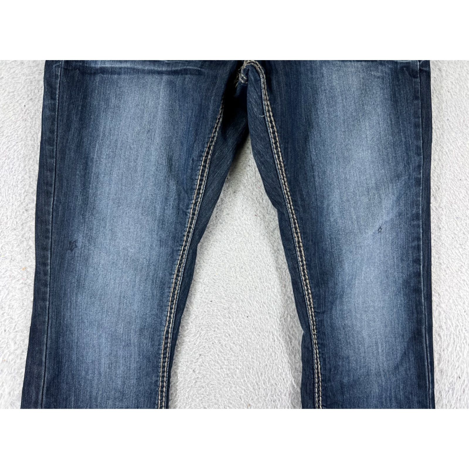 Denime VINTAGE American Star Jeans Women 9 Blue Denim Bootcut Dark Wash Distressed Cotton Stars Size 30" / US 8 / IT 44 - 6 Thumbnail
