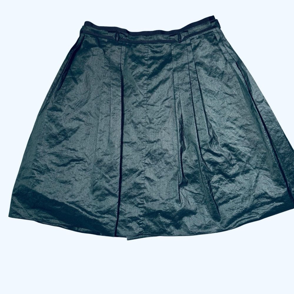 Elie Tahari Elie Tahari NICOLETTA Taffeta A-Line Pleated Wool Blend Bla Size 28" / US 6 / IT 42 - 3 Thumbnail