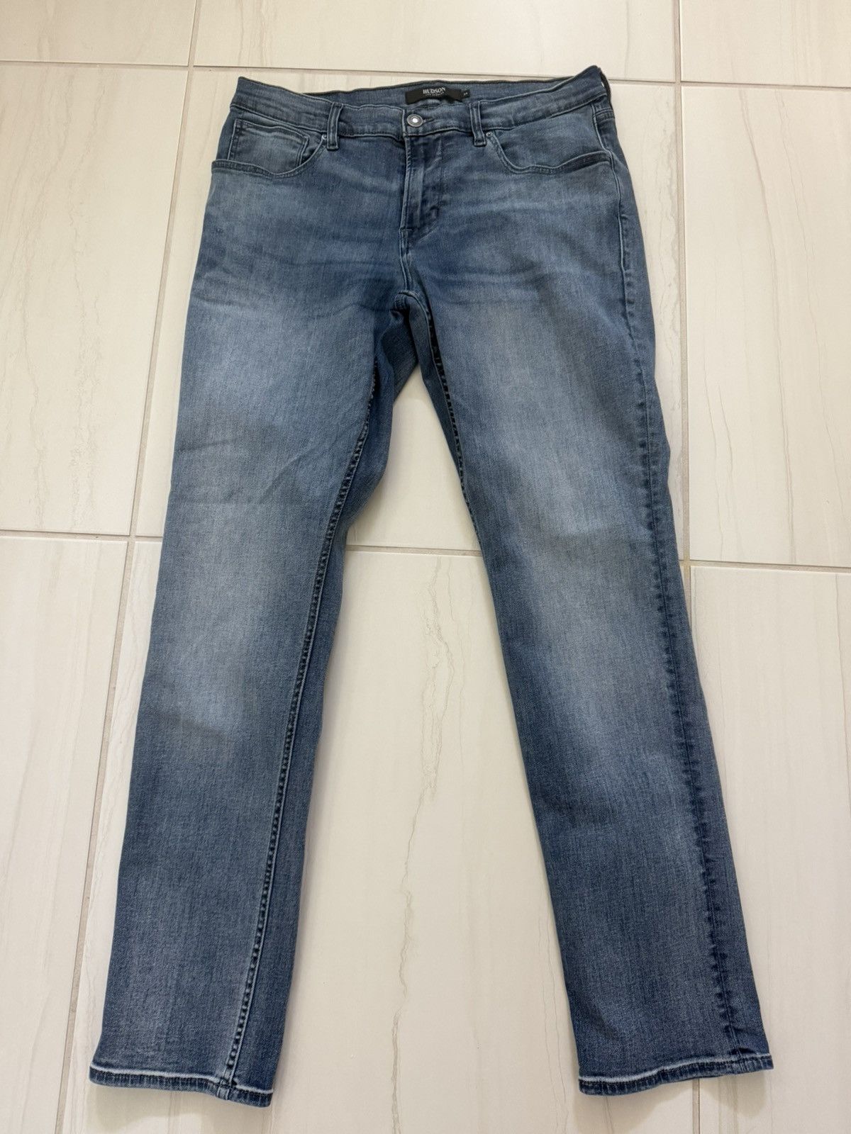 Hudson HUDSON Blake Slim Straight Jeans Light Wash Faded Denim Y2K Size US 34 / EU 50 - 1 Thumbnail