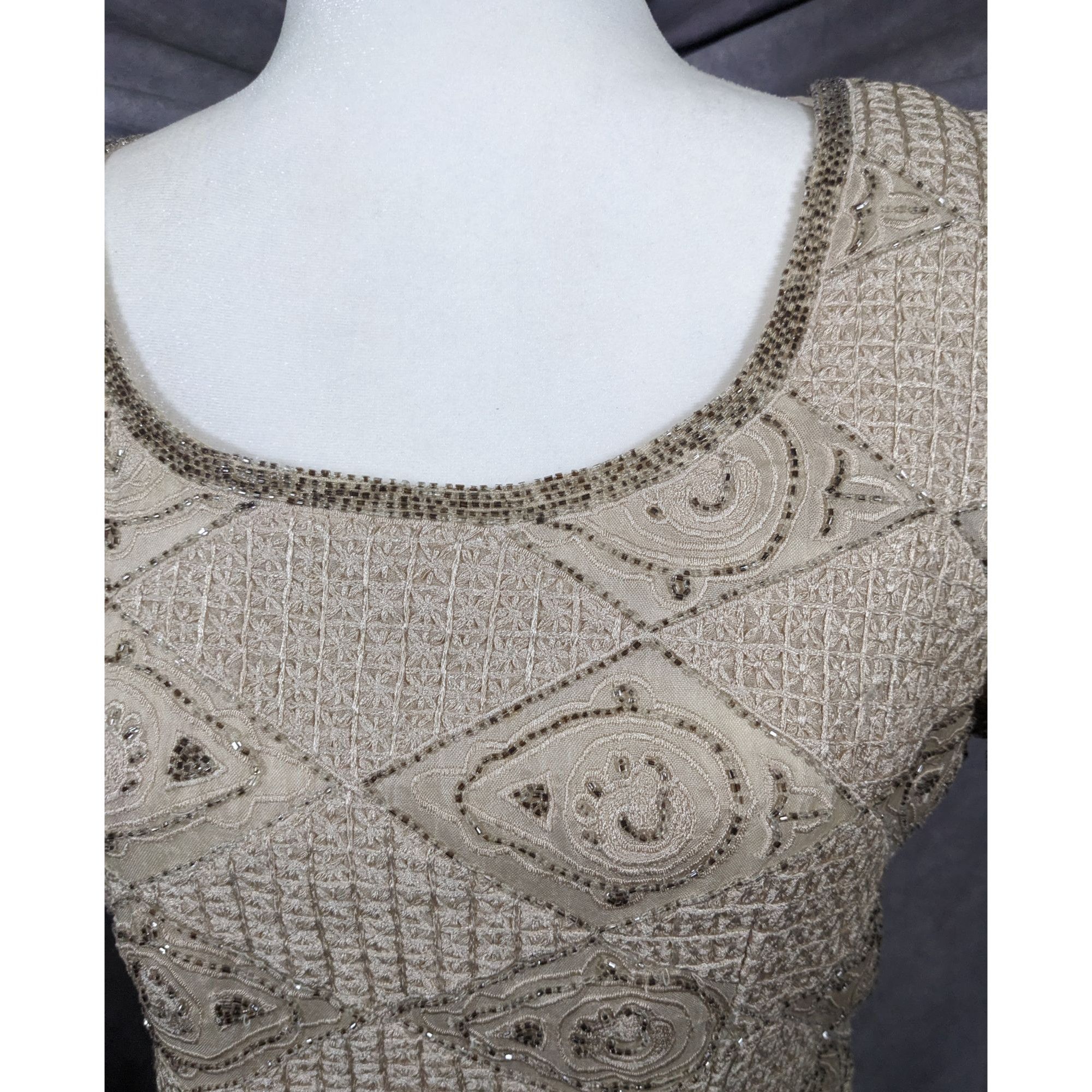 Oleg Cassini Vintage BlackTie By Oleg Cassini Silk Beaded Top Size Large Size L / US 10 / IT 46 - 8 Thumbnail