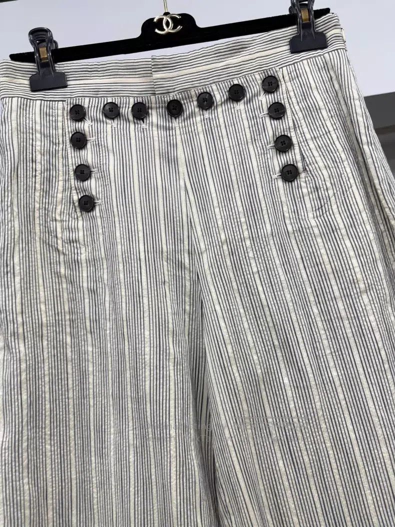 Dior Dior Button striped wide-leg pants Size 42" / US 20 - 2 Thumbnail