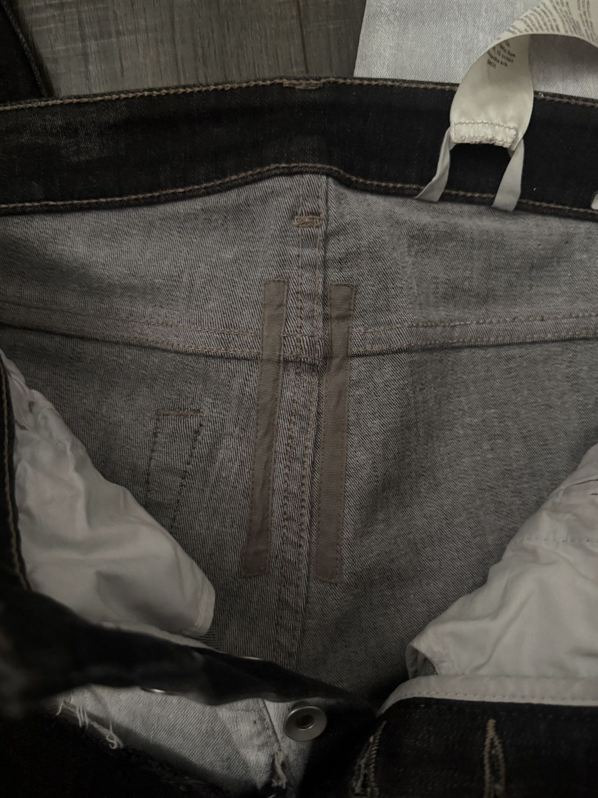 Rick Owens SS20 Rick Owens DRKSHDW Patchwork White Wax Tyrone Cut Denim Size US 31 - 9 Thumbnail