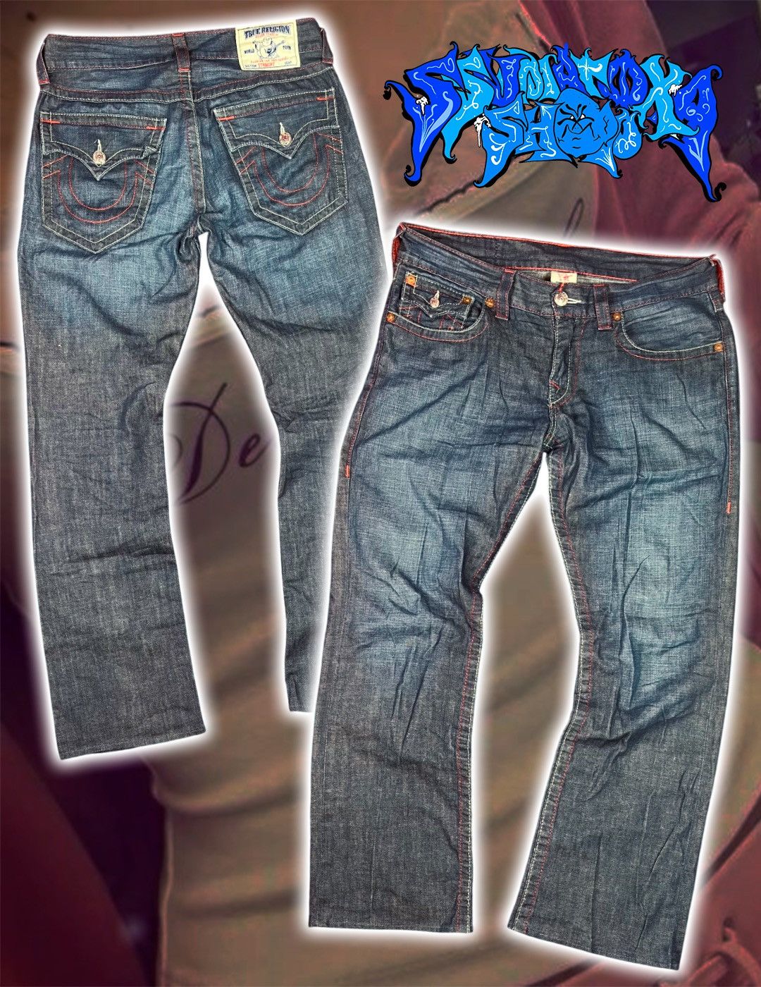 Vintage Streetwear Y2K Rap Wide Sk8 True Religion Jeans