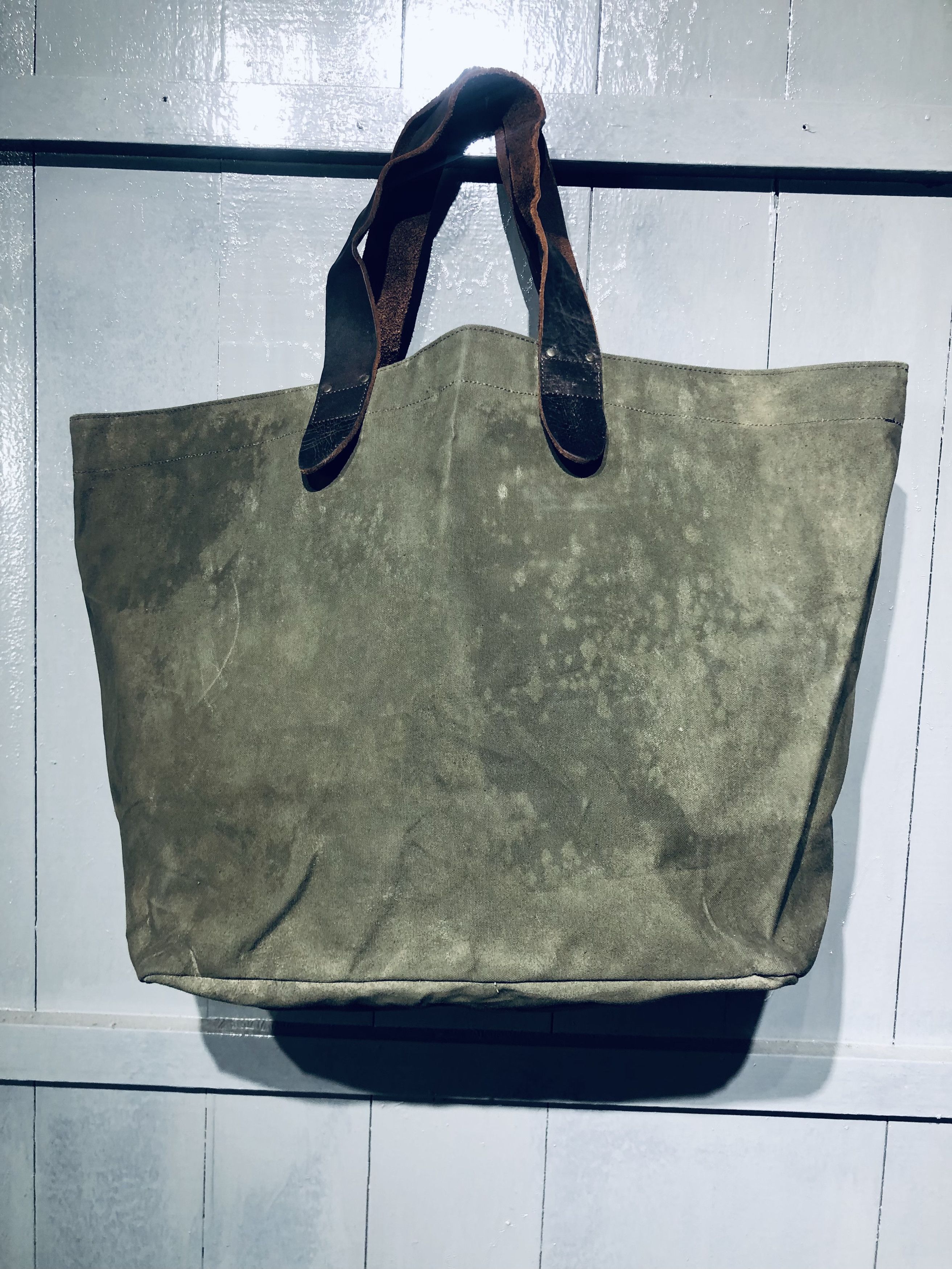 Canvas × Japanese Brand × Leather JAPANESE STREETWEAR FASHION STYLE CANVAS LEATHER TOTEBAG Size ONE SIZE - 23 Thumbnail