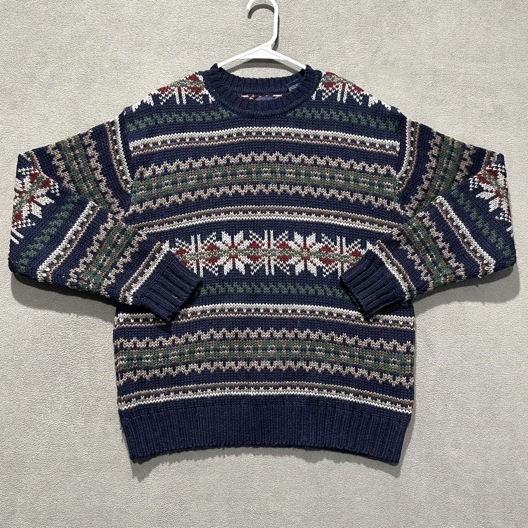 Gap Vintage Gap Sweater Mens M Blue Fair Isle Nordic Snowflakes Wool Hong Kong GUC Size US M / EU 48-50 / 2 - 2 Thumbnail