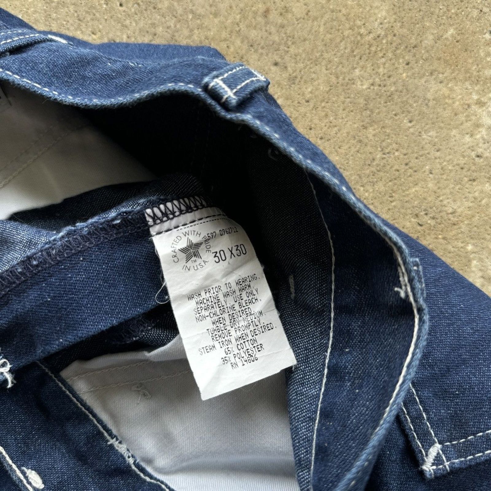 Vintage 80s Roebucks Sears Denim Carpenter Dungaree Work Pants Size US 28 / EU 44 - 5 Thumbnail