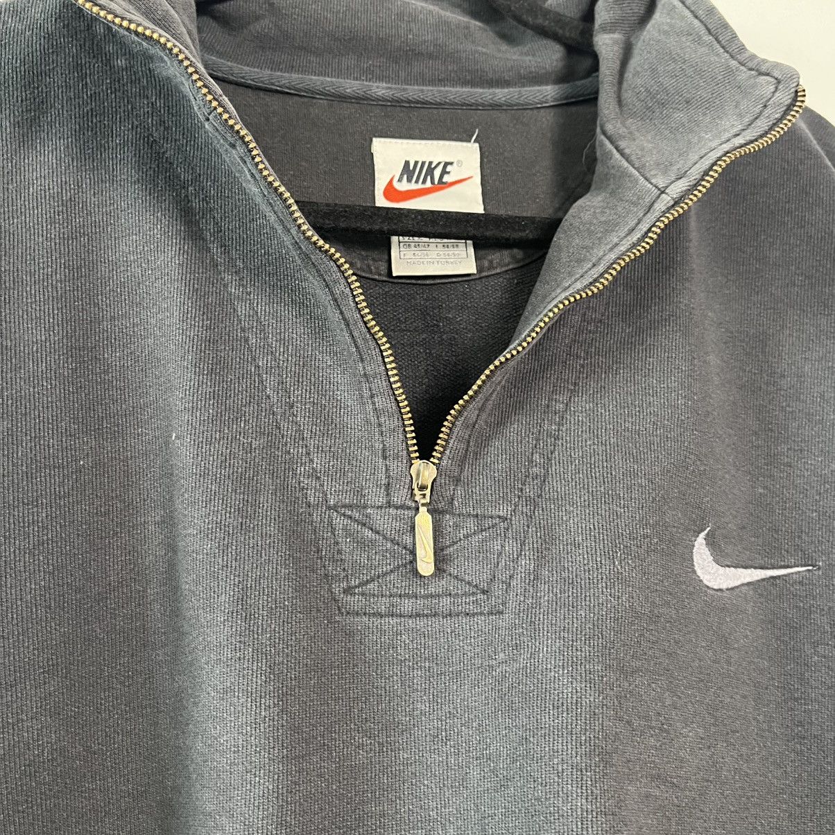 Nike Vintage Nike Quarter Zip Sweatshirt Black Faded XL Swoosh Size US XL / EU 56 / 4 - 11 Thumbnail