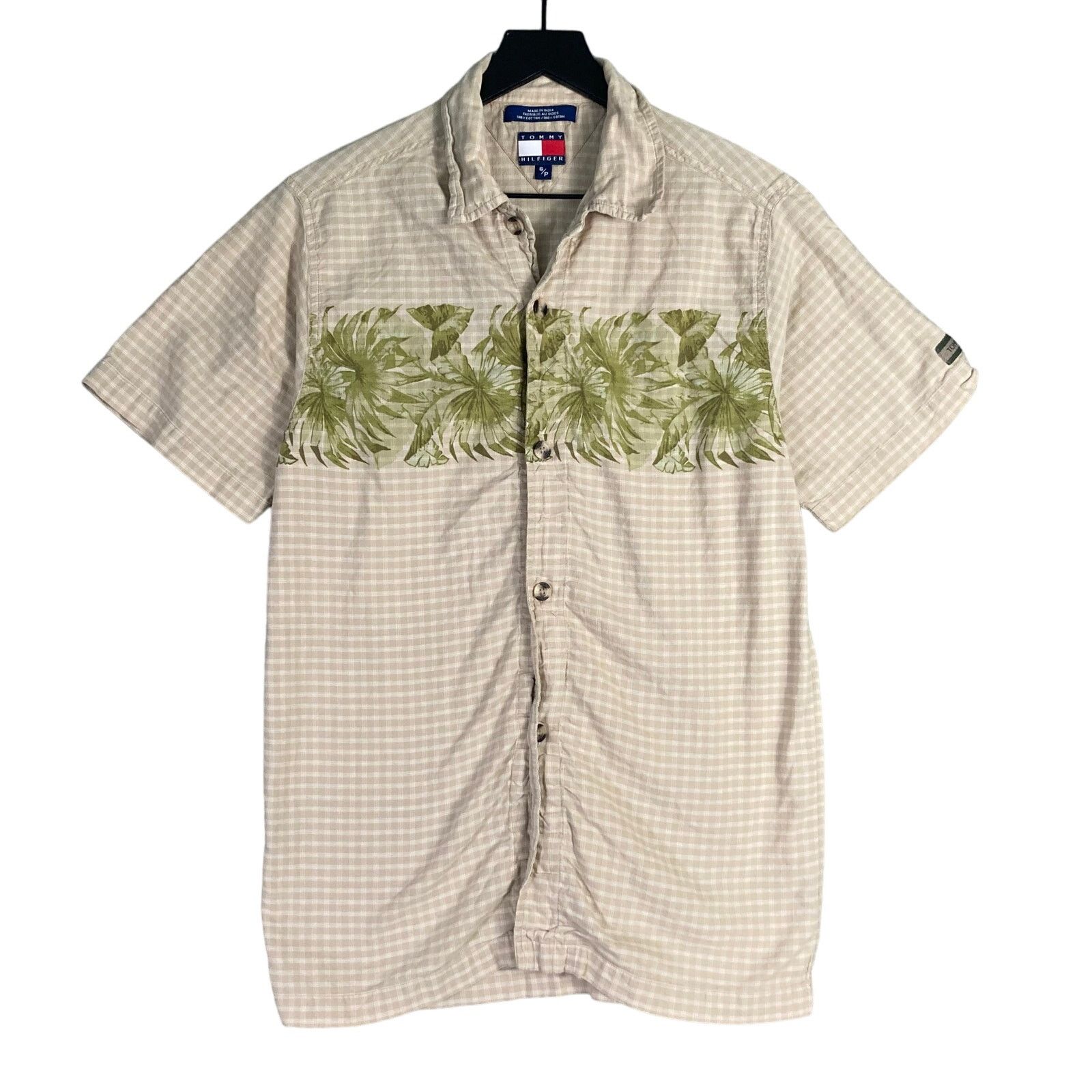 Tommy Hilfiger Tommy Hilfiger Men's S Beige Check Short Sleeve Shirt Size US S / EU 44-46 / 1 - 1 Thumbnail