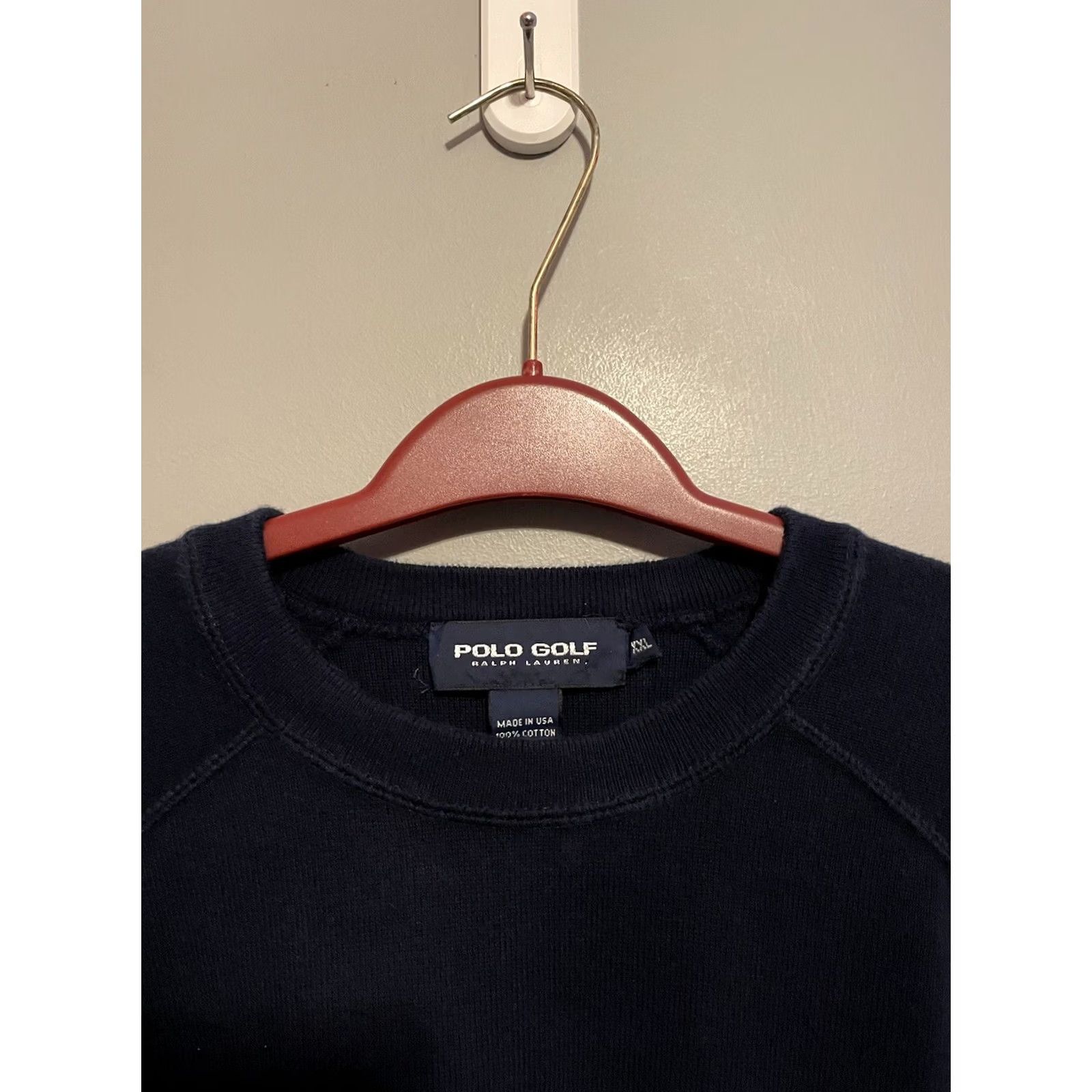 Ralph Lauren VINTAGE Ralph Lauren Sweater Mens 2XL Cable Knit Navy Blue Crew Neck Pullover 90s Cotton Knit Size US XXL / EU 58 / 5 - 2 Thumbnail