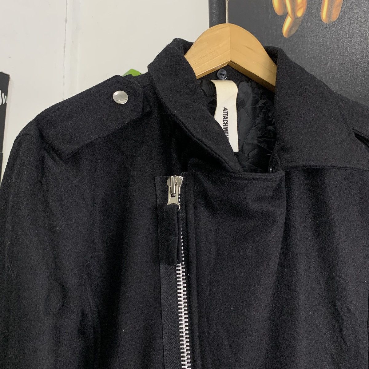 Attachment × Japanese Brand × Kazuyuki Kumagai Attachment Attachment Bikers Wool Jacket Japan Ramones Style Size US M / EU 48-50 / 2 - 5 Thumbnail