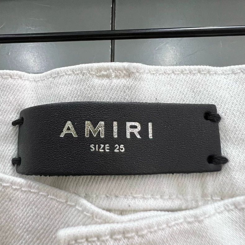 Amiri Amiri White Knee Zipper Denim Pants Size 25" / US 0 / IT 36 - 2 Thumbnail