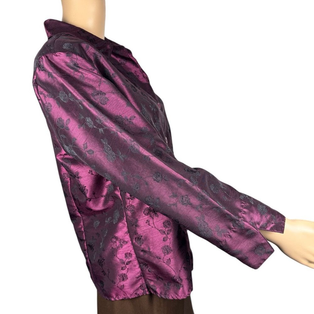 Other Vintage Design Assets Purple Taffeta Blouse Jacket Size L Size L / US 10 / IT 46 - 4 Thumbnail