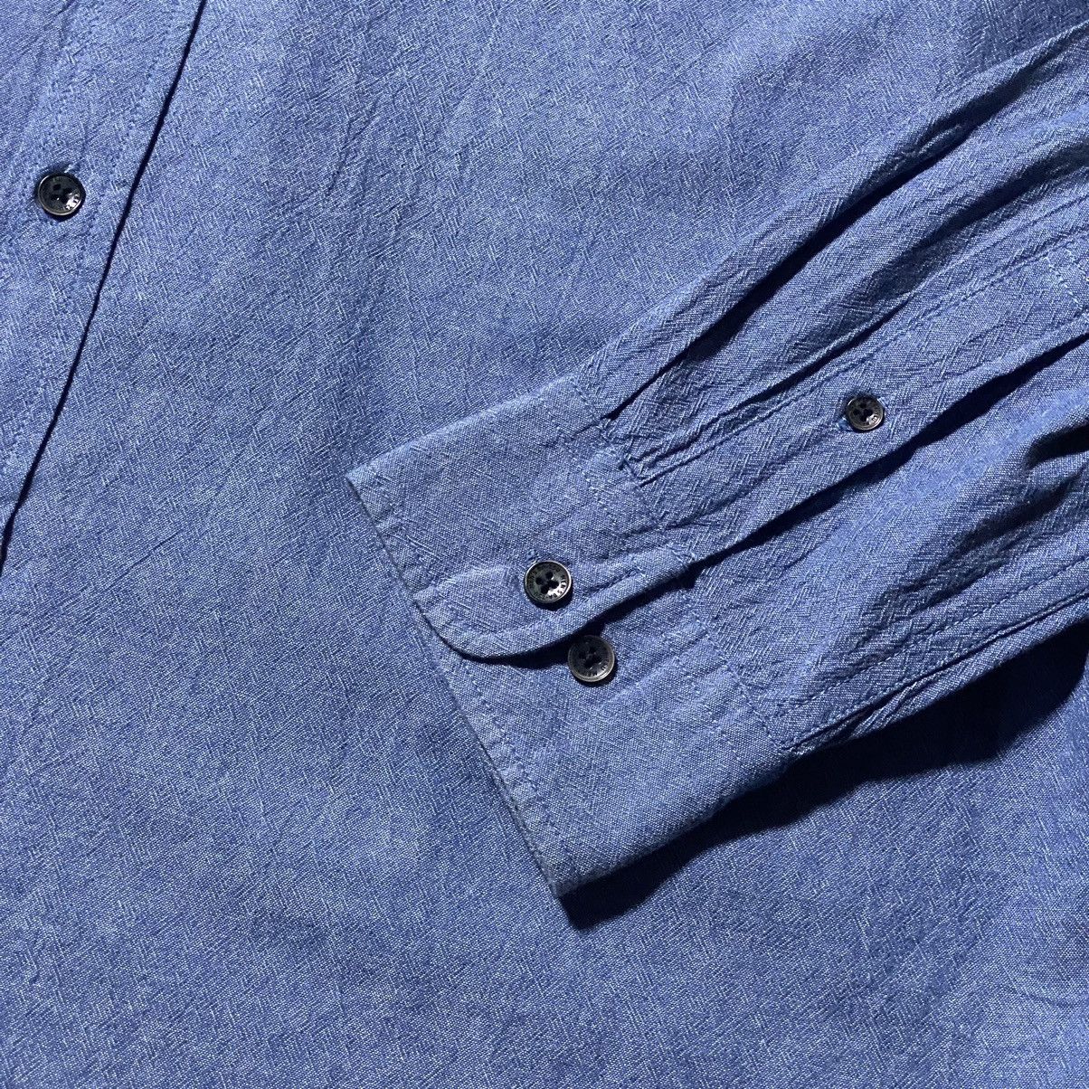 Japanese Brand Men Batsu Herringbone Blue Washed Shirt Size US XL / EU 56 / 4 - 4 Thumbnail