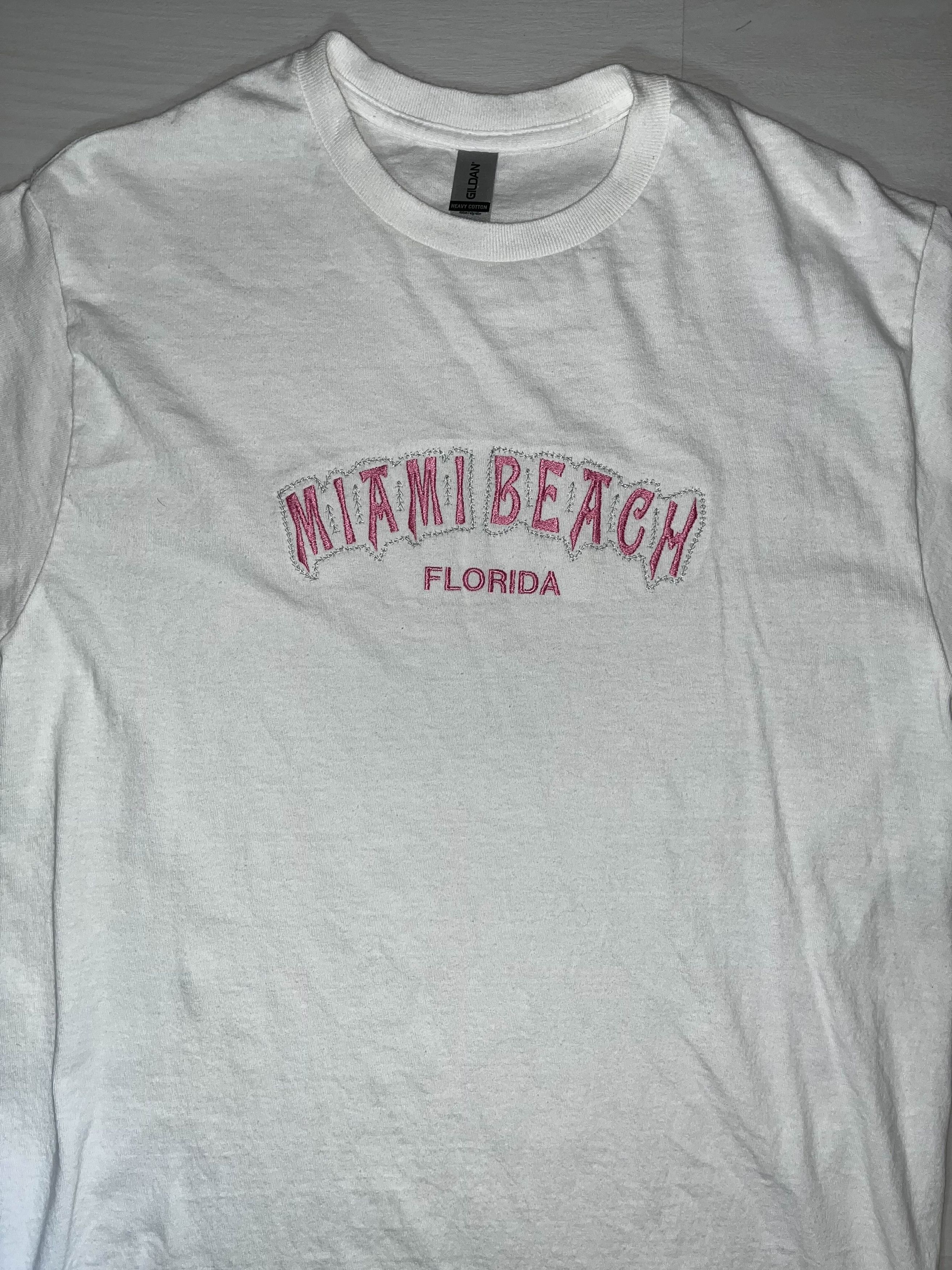 Gildan Y2K Miami Beach Florida Tee Size M / US 6-8 / IT 42-44 - 3 Thumbnail