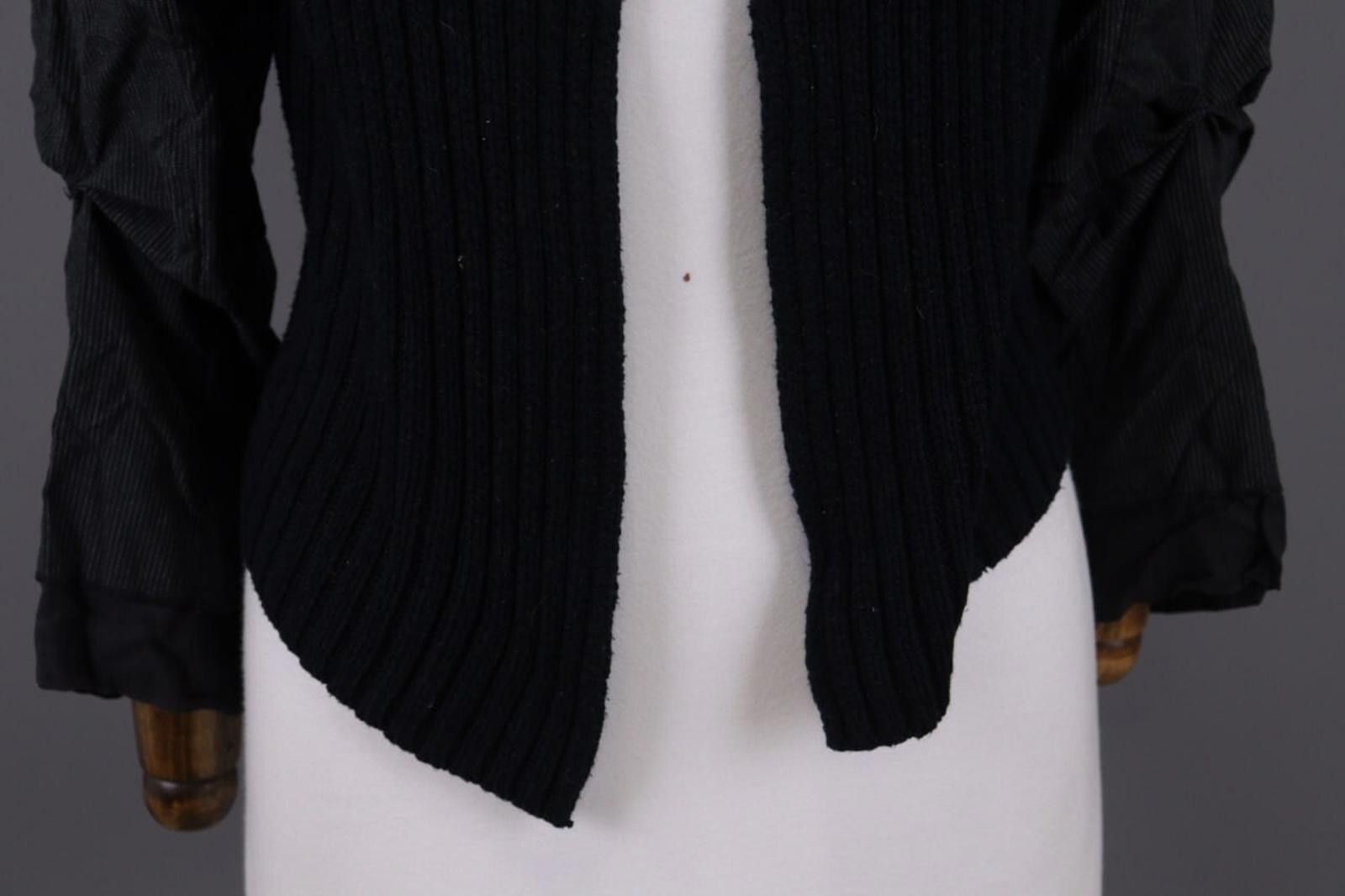 Designer Cop.Copine Black Ribbed Open Lightweight Cardigan Size L Size L / US 10 / IT 46 - 3 Thumbnail